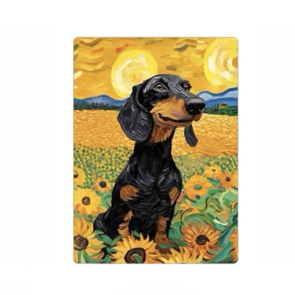 Van Gogh Sunflowers Dachshund Dog Magnet